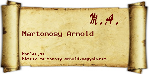 Martonosy Arnold névjegykártya