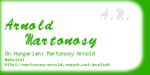 arnold martonosy business card